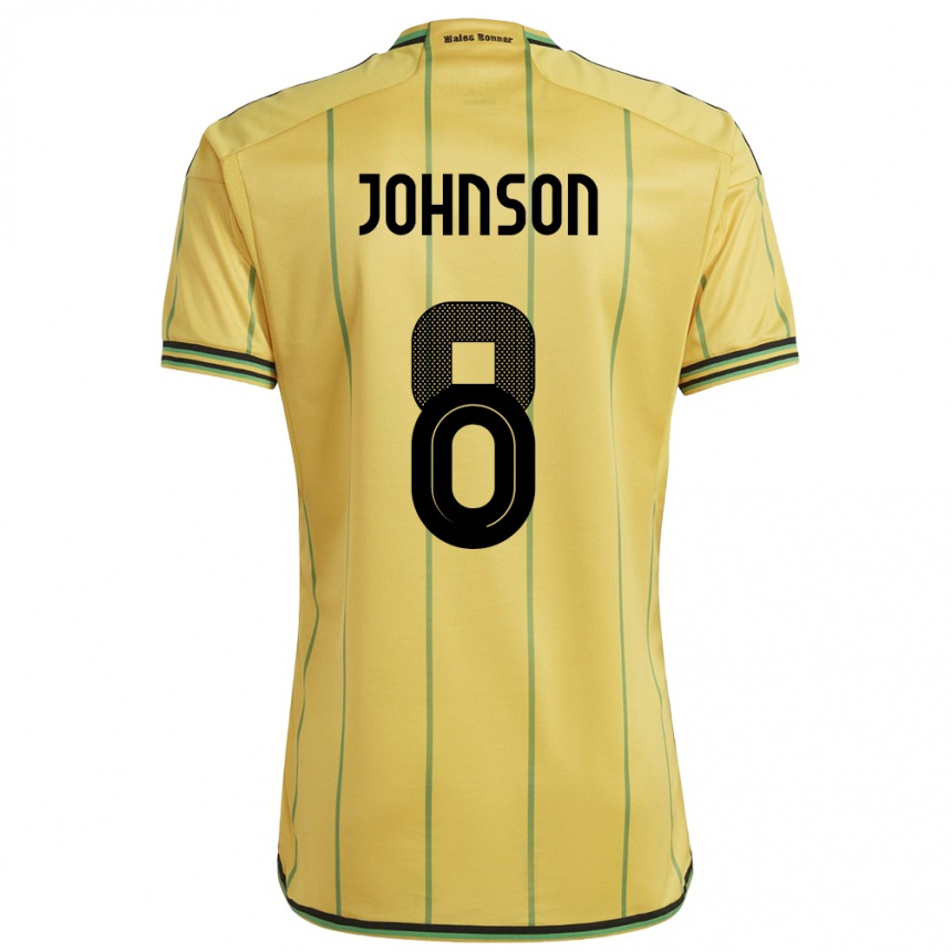 Kids Football Jamaica Daniel Johnson #8 Yellow Home Jersey 24-26 T-Shirt Za