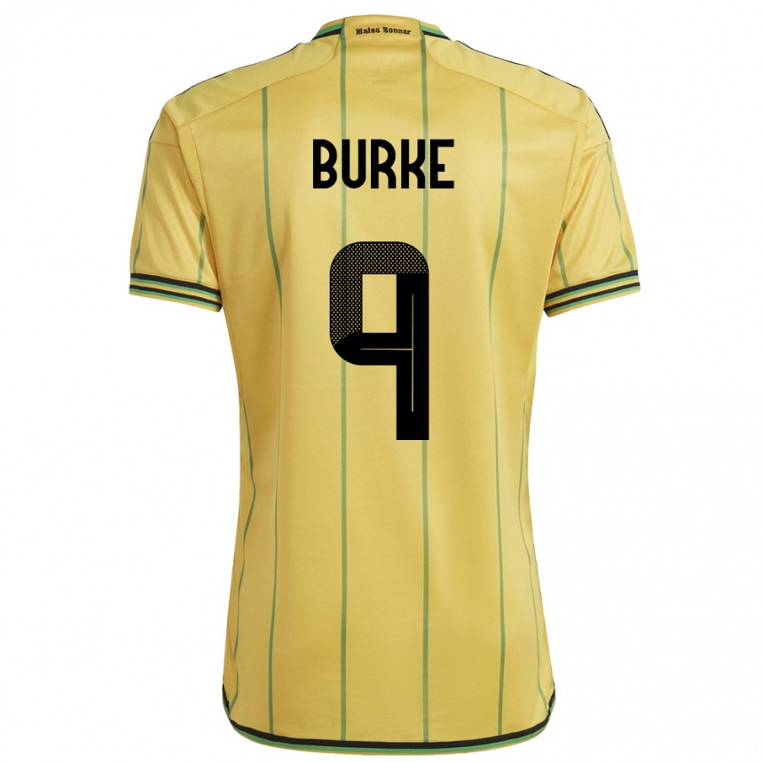 Kids Football Jamaica Cory Burke #9 Yellow Home Jersey 24-26 T-Shirt Za