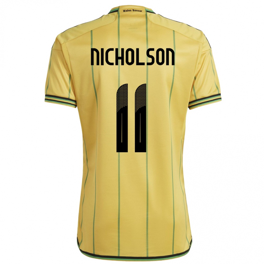 Kids Football Jamaica Shamar Nicholson #11 Yellow Home Jersey 24-26 T-Shirt Za