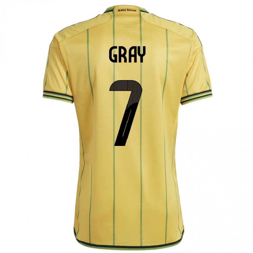 Kids Football Jamaica Demarai Gray #7 Yellow Home Jersey 24-26 T-Shirt Za