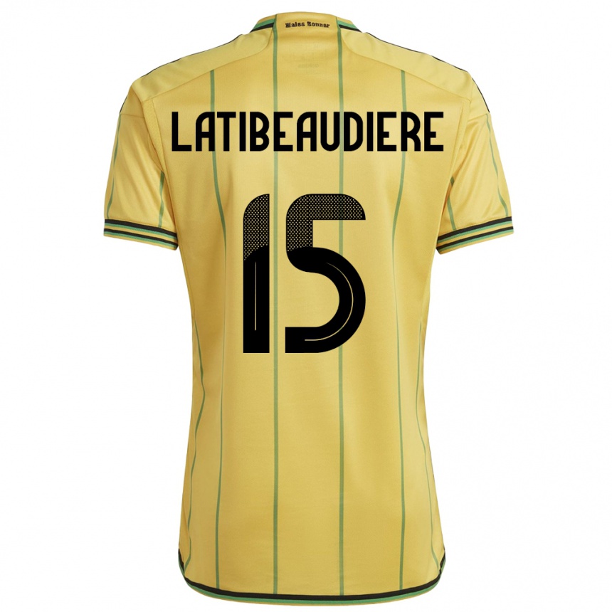 Kids Football Jamaica Joel Latibeaudiere #15 Yellow Home Jersey 24-26 T-Shirt Za