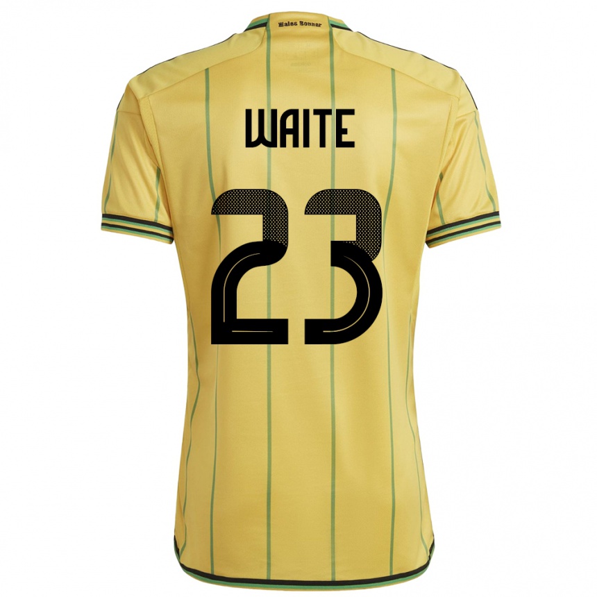 Kids Football Jamaica Jahmali Waite #23 Yellow Home Jersey 24-26 T-Shirt Za