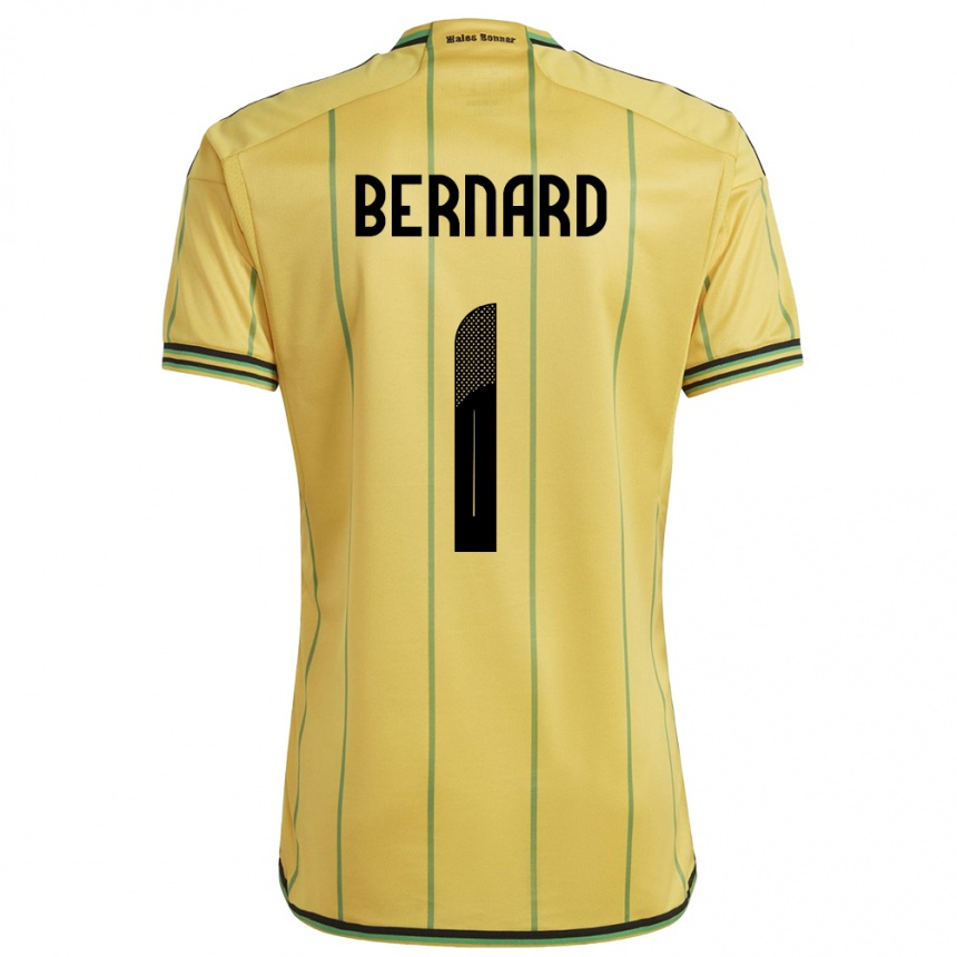 Kids Football Jamaica Akeem Bernard #1 Yellow Home Jersey 24-26 T-Shirt Za