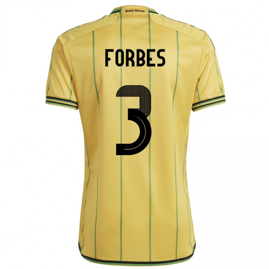 Kids Football Jamaica Michael Forbes #3 Yellow Home Jersey 24-26 T-Shirt Za