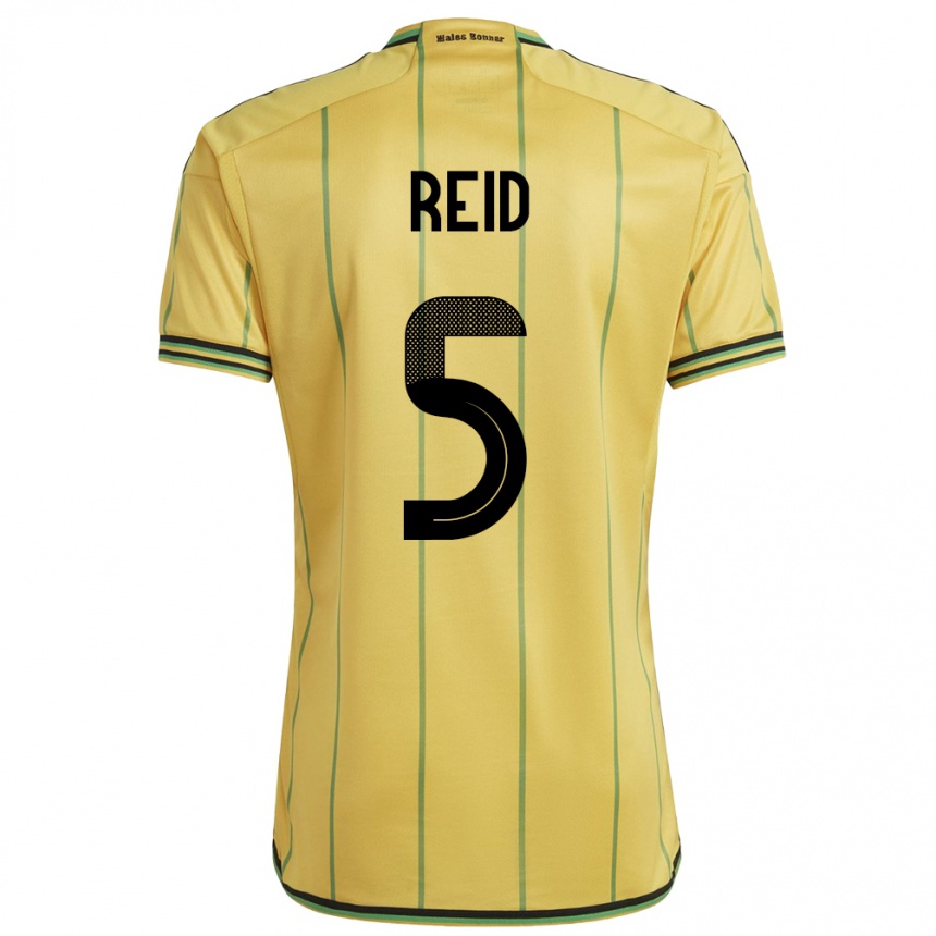 Kids Football Jamaica Adrian Reid #5 Yellow Home Jersey 24-26 T-Shirt Za