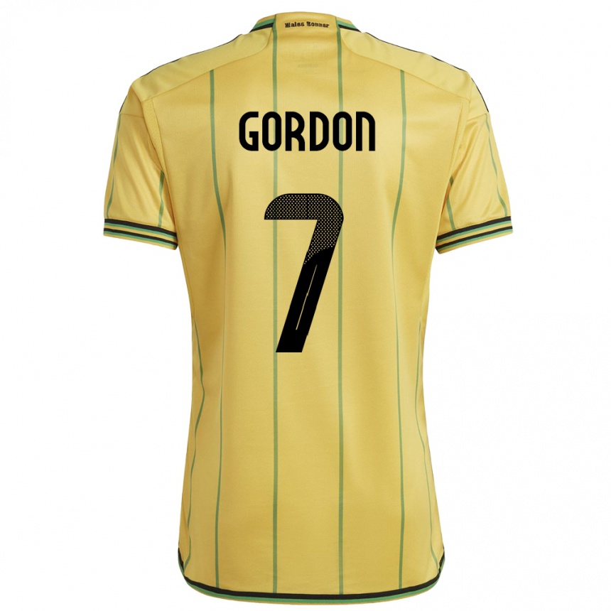 Kids Football Jamaica Robino Gordon #7 Yellow Home Jersey 24-26 T-Shirt Za