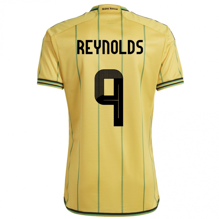 Kids Football Jamaica Fabian Reynolds #9 Yellow Home Jersey 24-26 T-Shirt Za