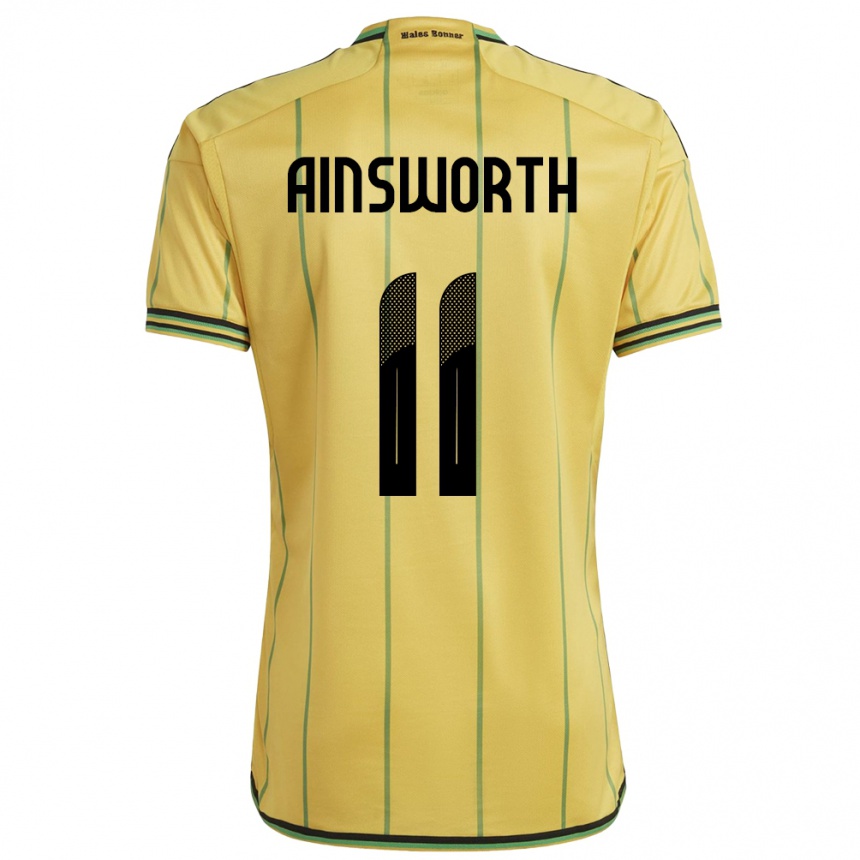 Kids Football Jamaica Christopher Ainsworth #11 Yellow Home Jersey 24-26 T-Shirt Za