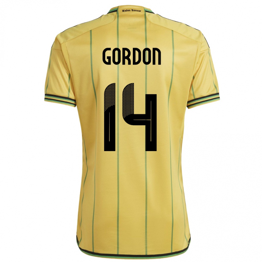 Kids Football Jamaica Ashton Gordon #14 Yellow Home Jersey 24-26 T-Shirt Za