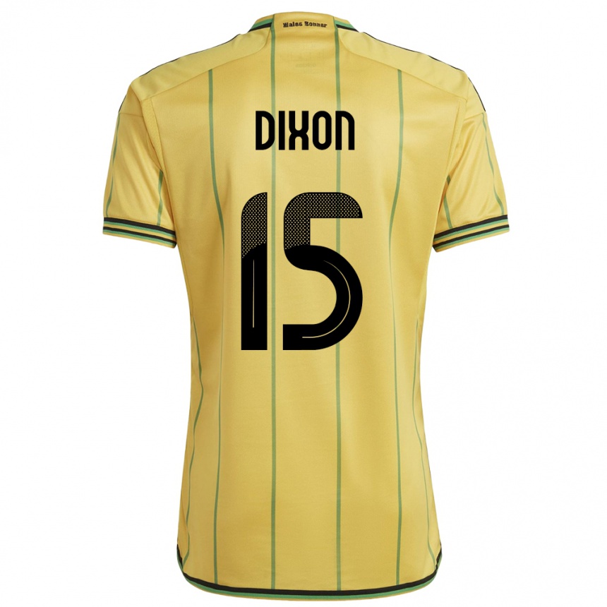 Kids Football Jamaica Ahir Dixon #15 Yellow Home Jersey 24-26 T-Shirt Za