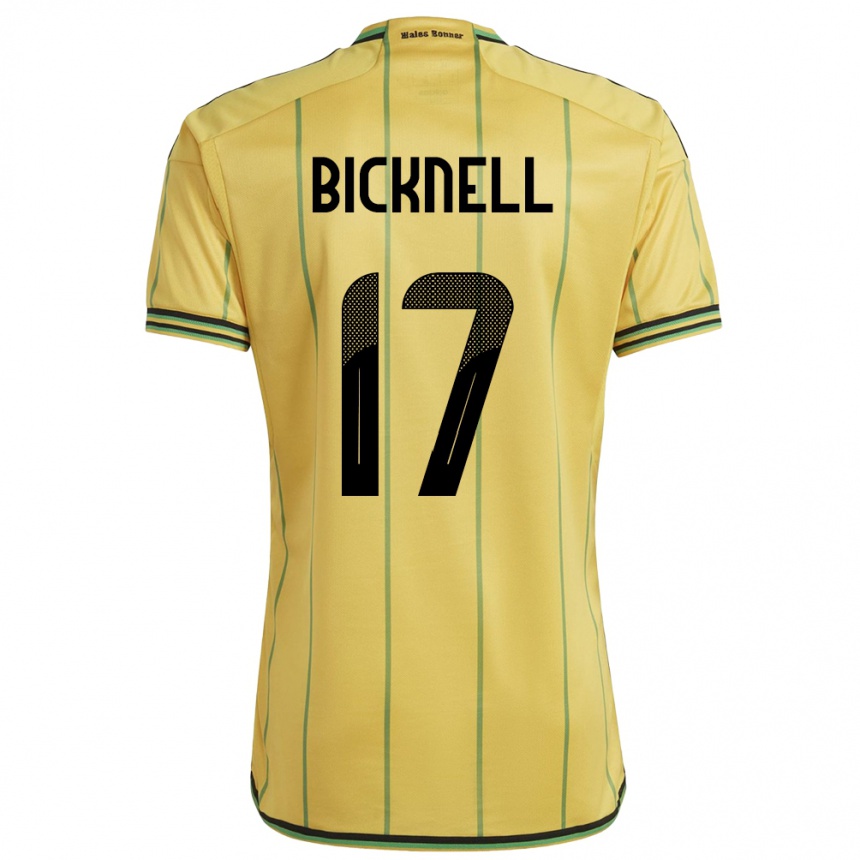 Kids Football Jamaica Alexander Bicknell #17 Yellow Home Jersey 24-26 T-Shirt Za