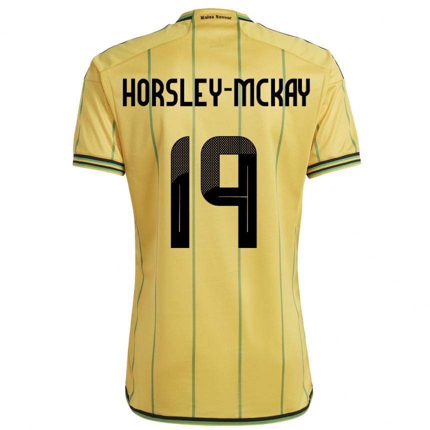 Kids Football Jamaica Kyron Horsley-Mckay #19 Yellow Home Jersey 24-26 T-Shirt Za