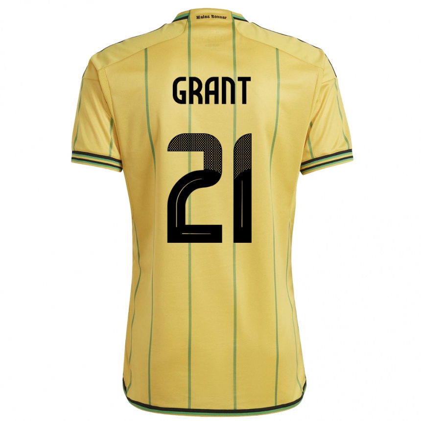 Kids Football Jamaica Joshua Grant #21 Yellow Home Jersey 24-26 T-Shirt Za