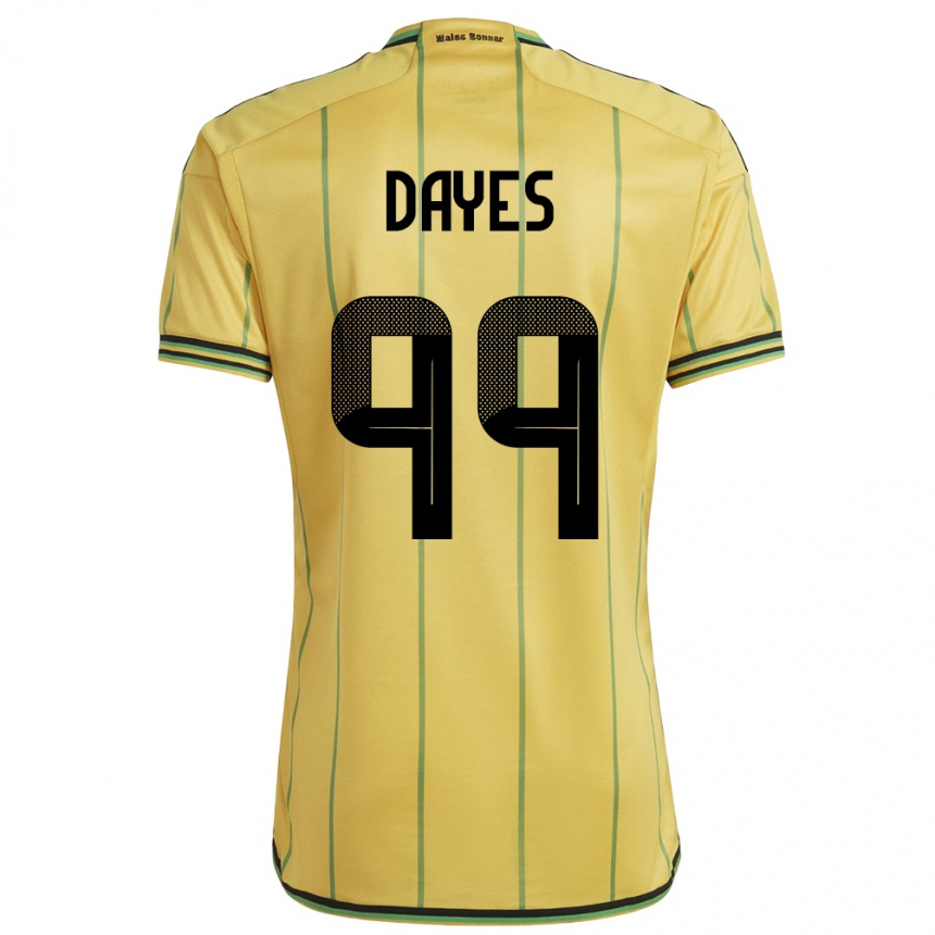 Kids Football Jamaica Malikae Dayes #99 Yellow Home Jersey 24-26 T-Shirt Za