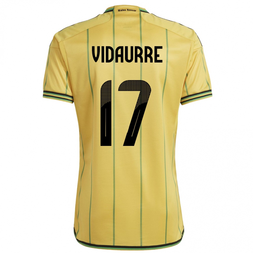 Kids Football Jamaica Zoe Vidaurre #17 Yellow Home Jersey 24-26 T-Shirt Za