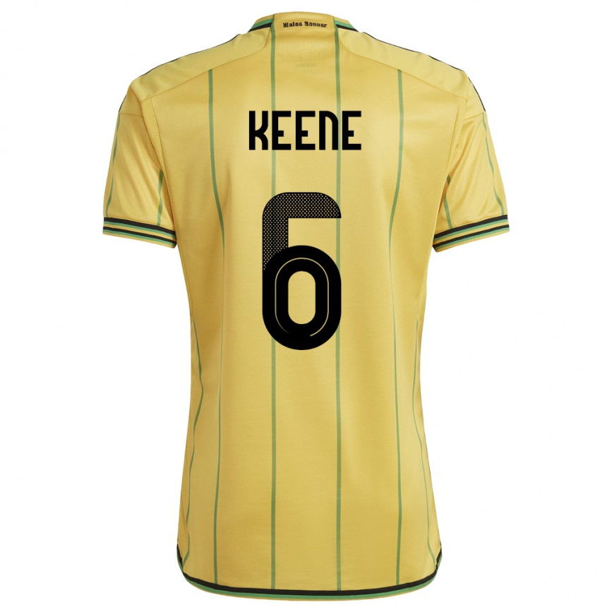 Kids Football Jamaica Alika Keene #6 Yellow Home Jersey 24-26 T-Shirt Za