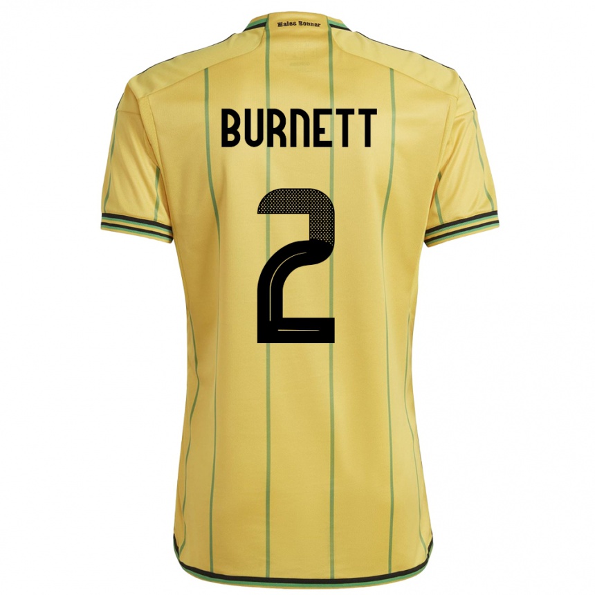 Kids Football Jamaica Theanna Burnett #2 Yellow Home Jersey 24-26 T-Shirt Za