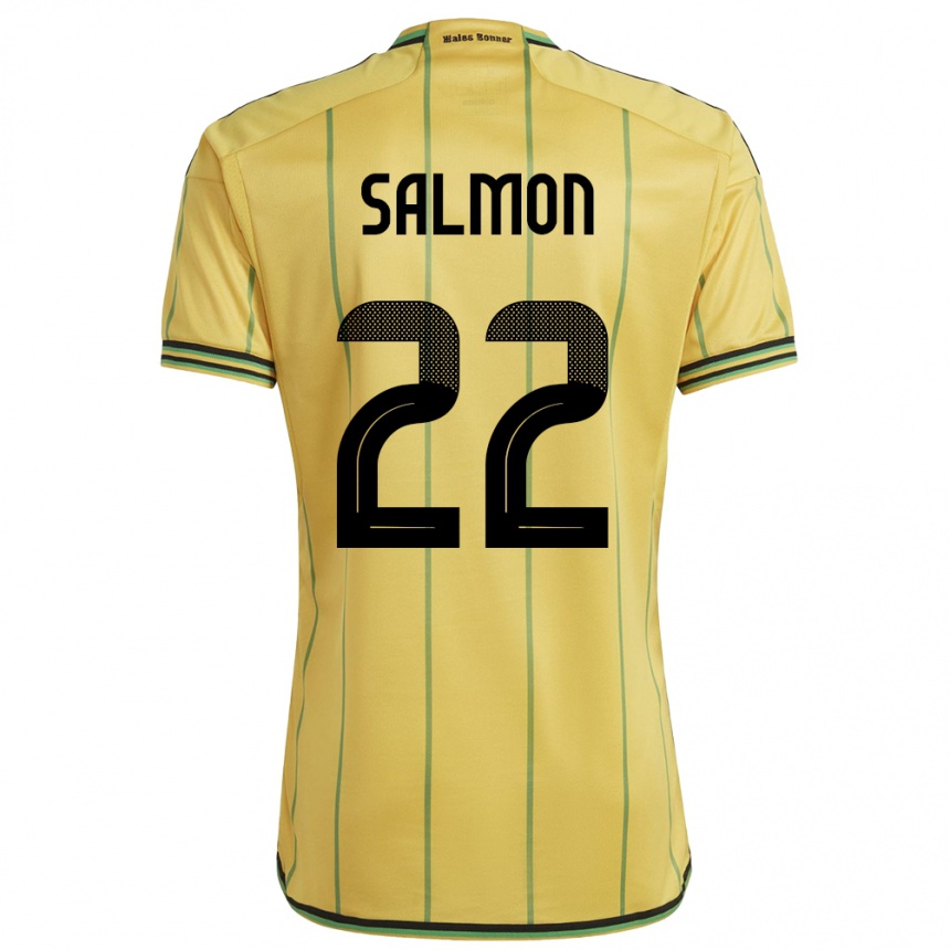 Kids Football Jamaica Christina Salmon #22 Yellow Home Jersey 24-26 T-Shirt Za