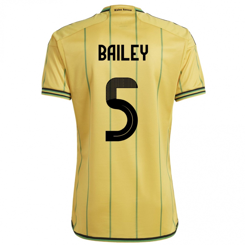 Kids Football Jamaica Jade Bailey #5 Yellow Home Jersey 24-26 T-Shirt Za