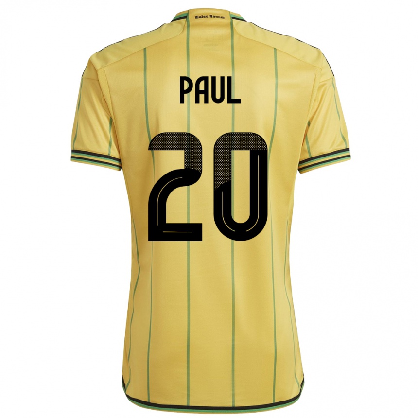 Kids Football Jamaica Lachante Paul #20 Yellow Home Jersey 24-26 T-Shirt Za