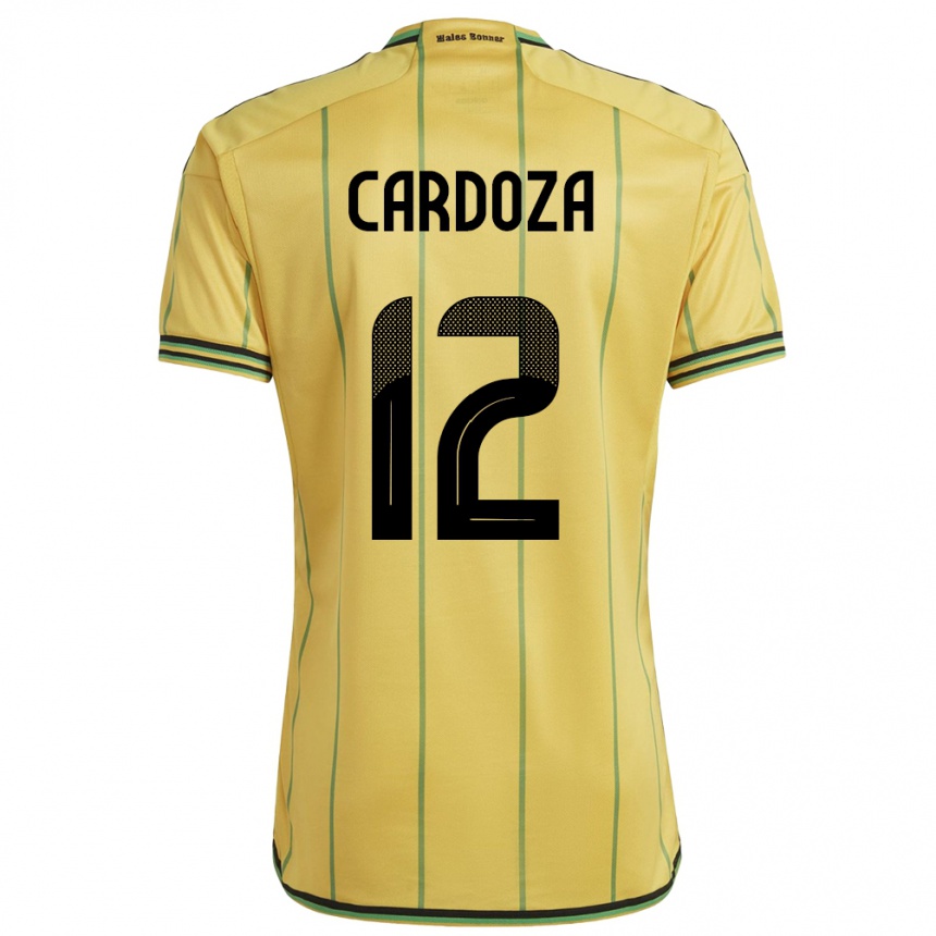 Kids Football Jamaica Naya Cardoza #12 Yellow Home Jersey 24-26 T-Shirt Za