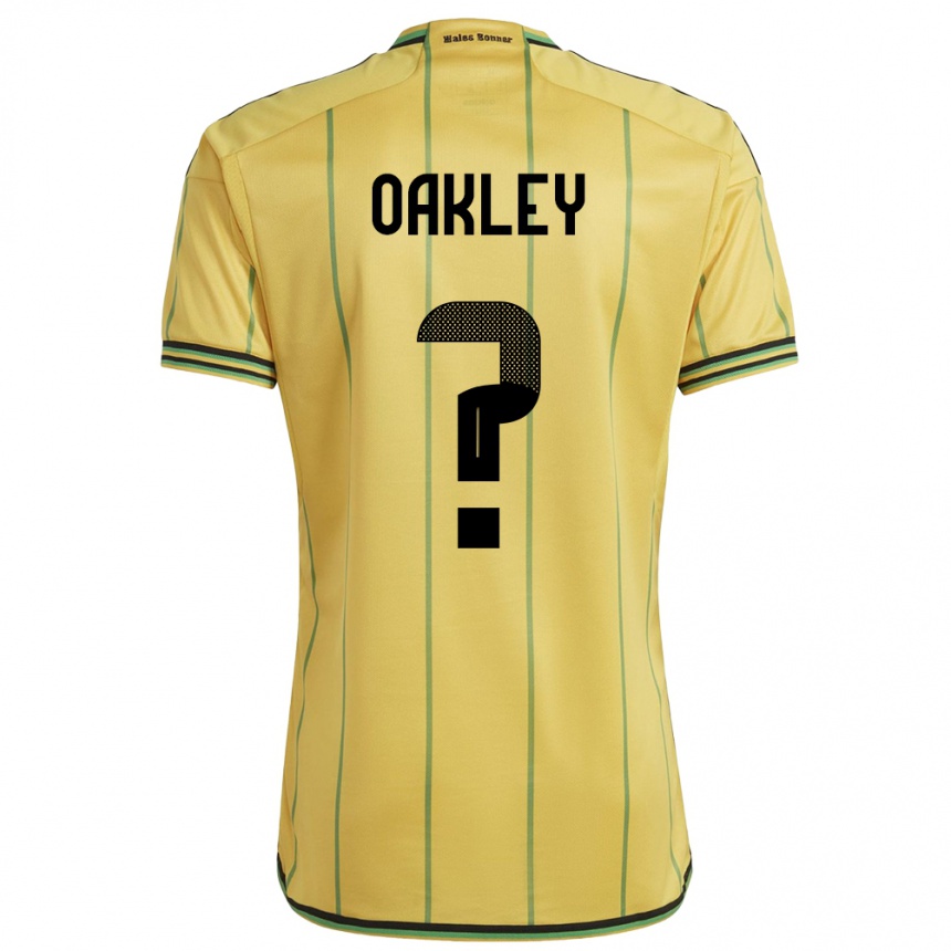 Kids Football Jamaica Katie Oakley #0 Yellow Home Jersey 24-26 T-Shirt Za