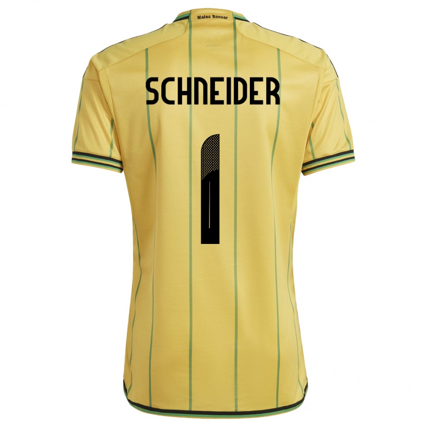 Kids Football Jamaica Sydney Schneider #1 Yellow Home Jersey 24-26 T-Shirt Za