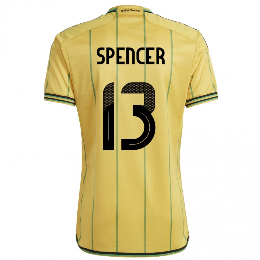 Kids Football Jamaica Rebecca Spencer #13 Yellow Home Jersey 24-26 T-Shirt Za