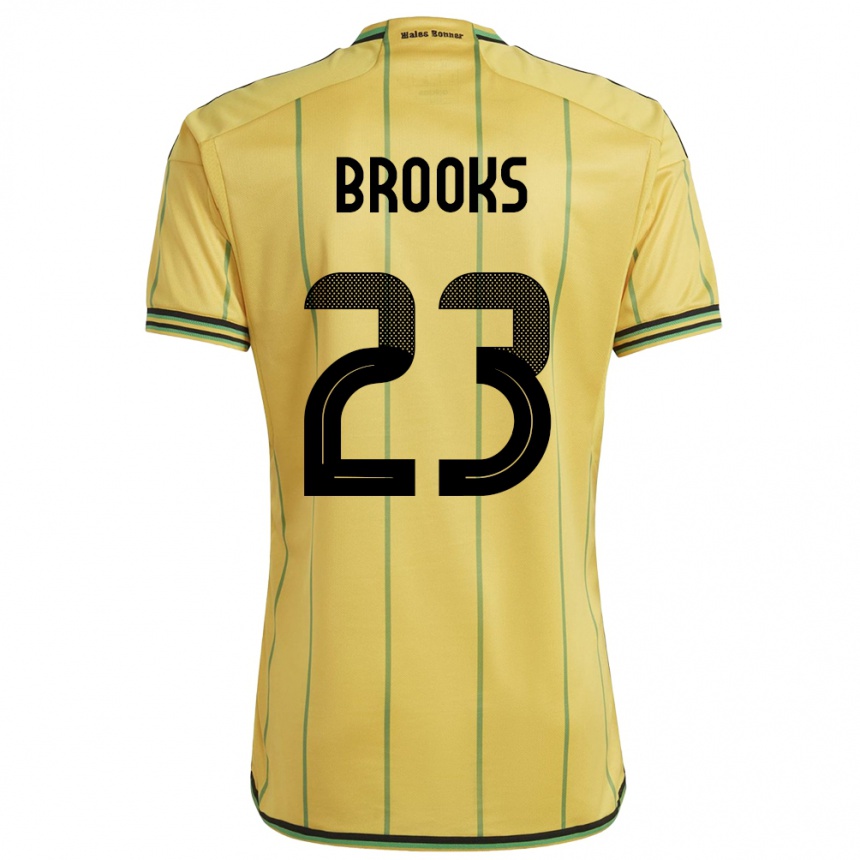 Kids Football Jamaica Liya Brooks #23 Yellow Home Jersey 24-26 T-Shirt Za