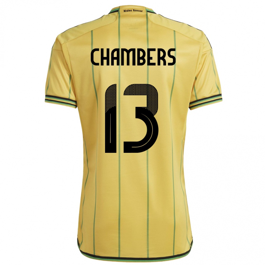 Kids Football Jamaica Chris-Ann Chambers #13 Yellow Home Jersey 24-26 T-Shirt Za