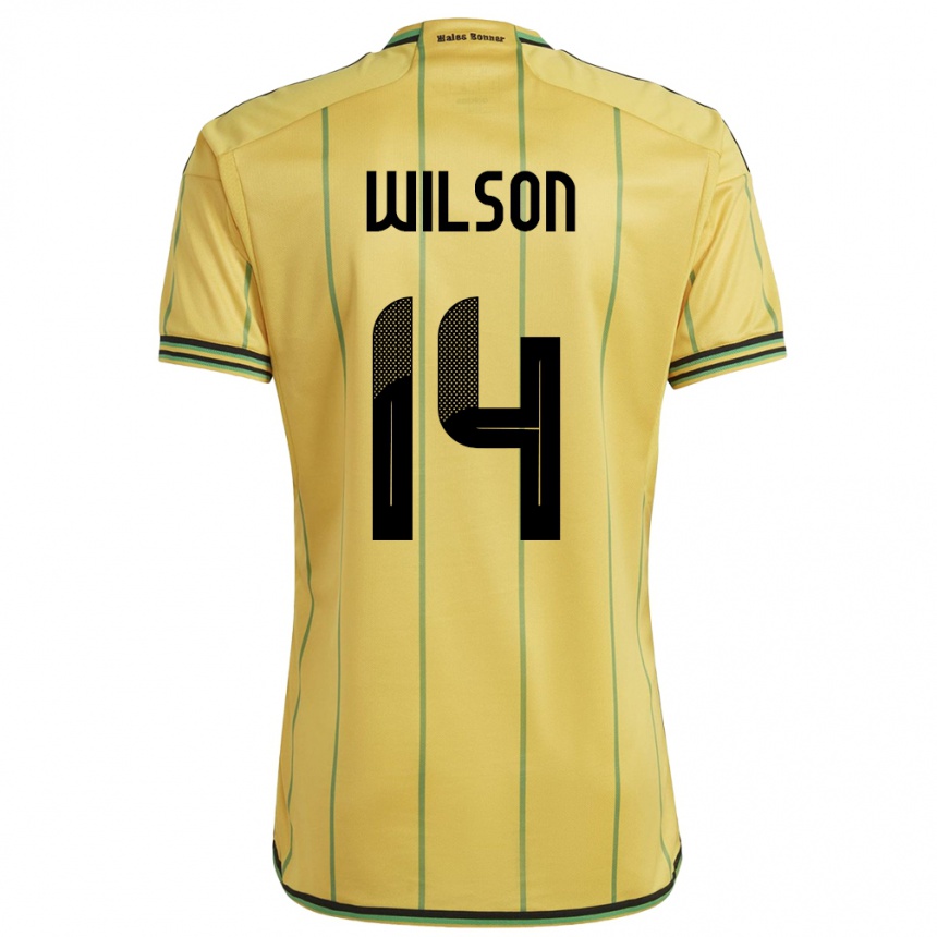 Kids Football Jamaica Siobhan Wilson #14 Yellow Home Jersey 24-26 T-Shirt Za