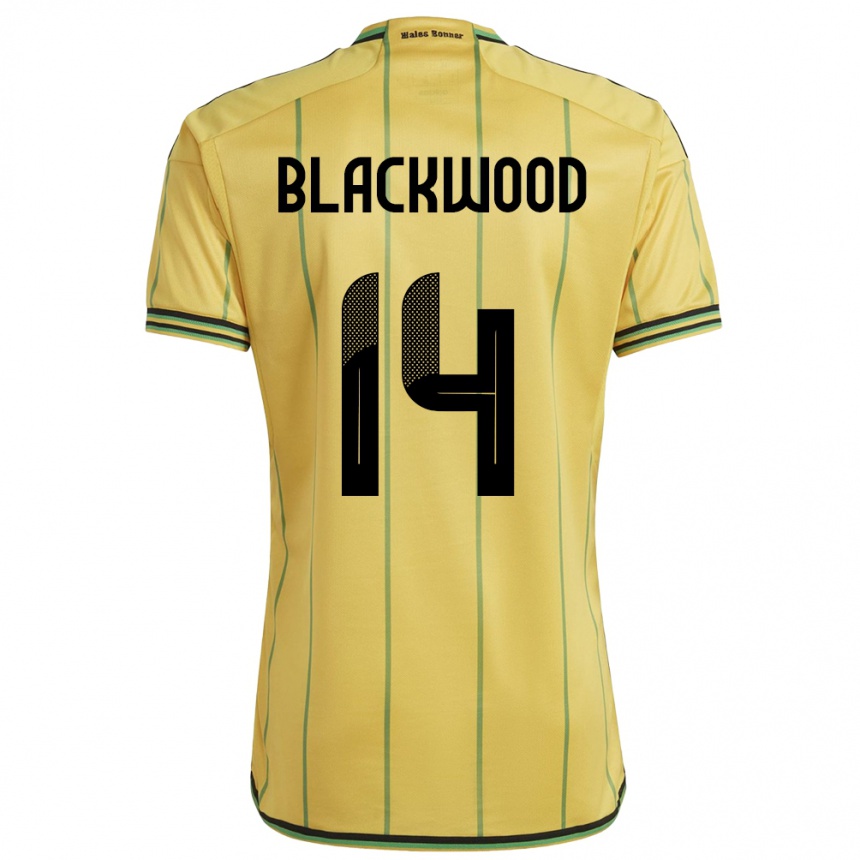 Kids Football Jamaica Deneisha Blackwood #14 Yellow Home Jersey 24-26 T-Shirt Za