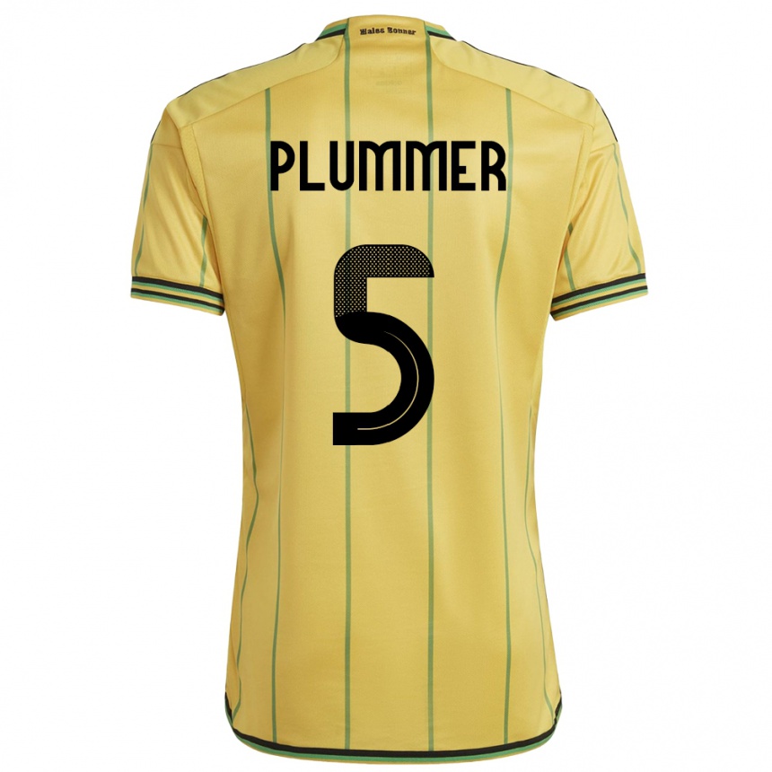 Kids Football Jamaica Konya Plummer #5 Yellow Home Jersey 24-26 T-Shirt Za