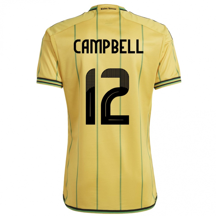 Kids Football Jamaica Sashana Campbell #12 Yellow Home Jersey 24-26 T-Shirt Za