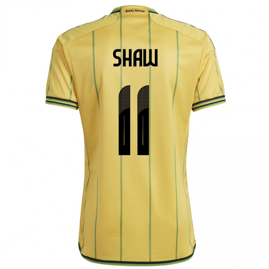 Kids Football Jamaica Khadija Shaw #11 Yellow Home Jersey 24-26 T-Shirt Za