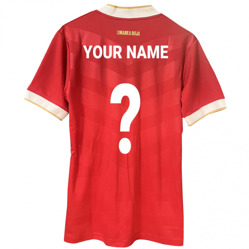 Kids Football Panama Your Name #0 Red Home Jersey 24-26 T-Shirt Za