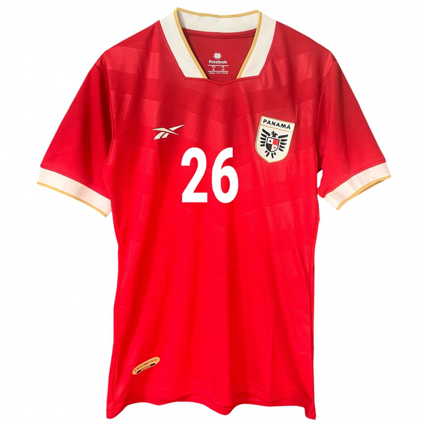 Kids Football Panama Kahiser Lenis #26 Red Home Jersey 24-26 T-Shirt Za