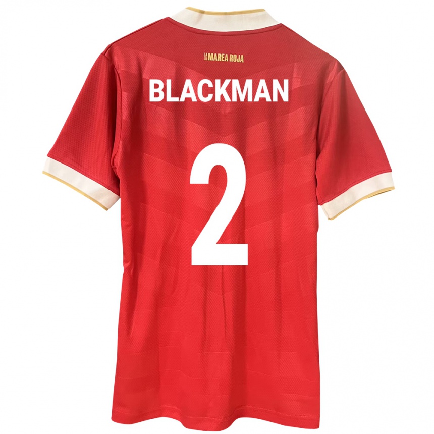 Kids Football Panama César Blackman #2 Red Home Jersey 24-26 T-Shirt Za