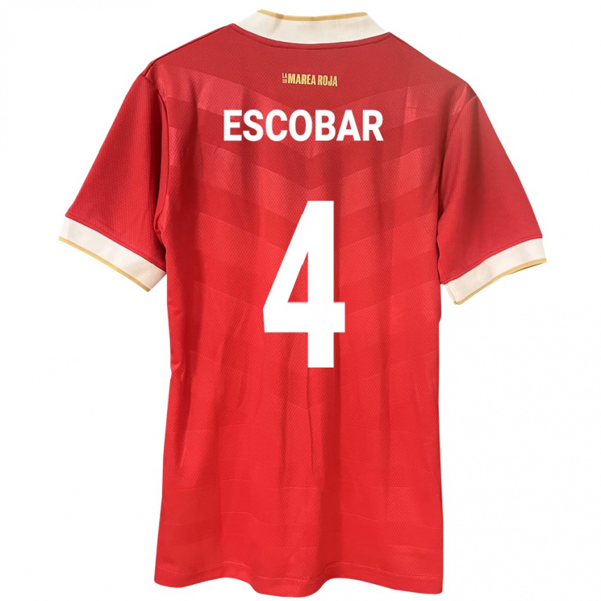 Kids Football Panama Fidel Escobar #4 Red Home Jersey 24-26 T-Shirt Za