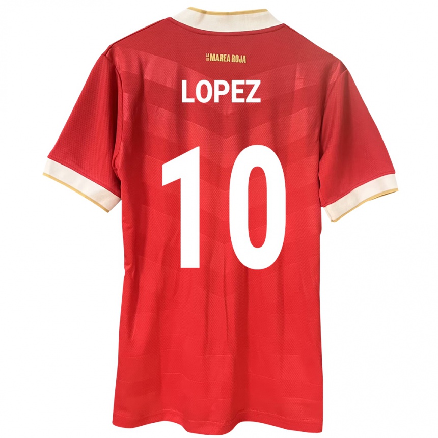 Kids Football Panama Ovidio Lopez #10 Red Home Jersey 24-26 T-Shirt Za