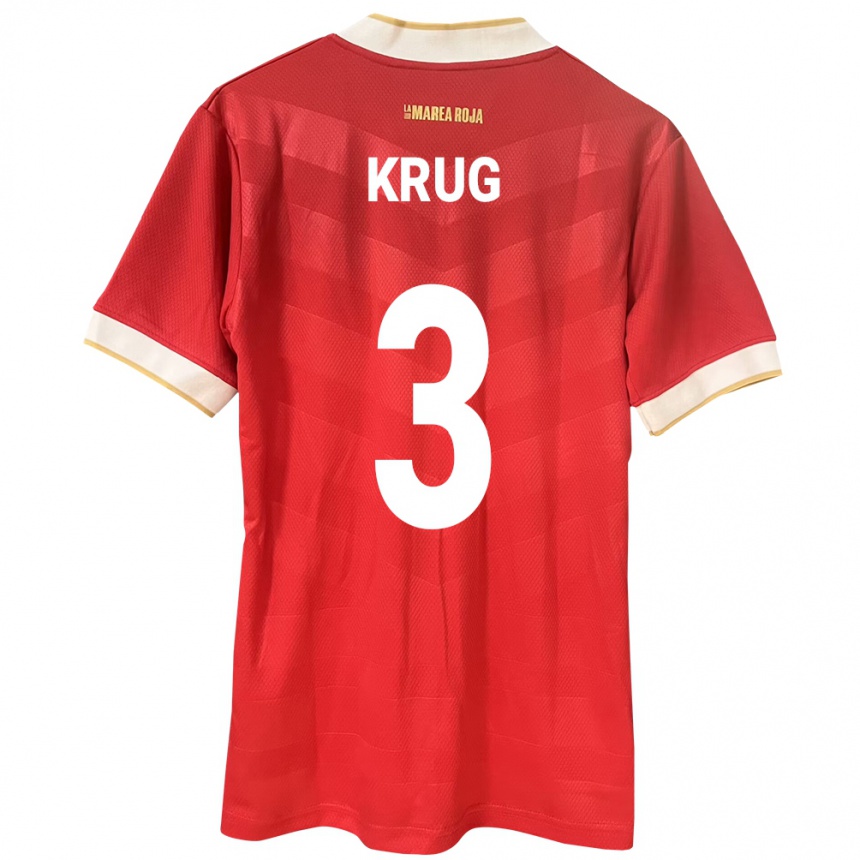 Kids Football Panama Martín Krug #3 Red Home Jersey 24-26 T-Shirt Za