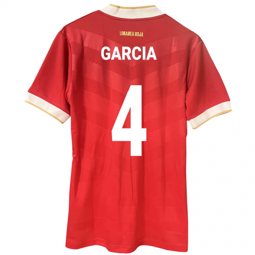 Kids Football Panama Giancarlos García #4 Red Home Jersey 24-26 T-Shirt Za