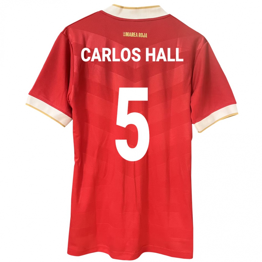 Kids Football Panama Juan Carlos Hall #5 Red Home Jersey 24-26 T-Shirt Za