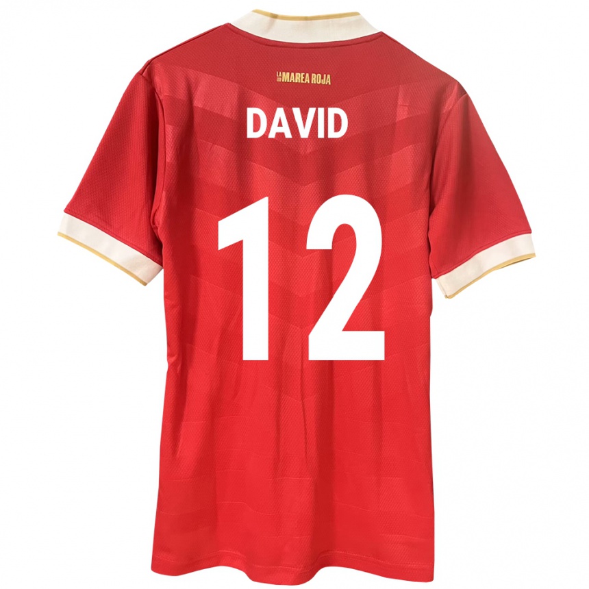 Kids Football Panama Said David #12 Red Home Jersey 24-26 T-Shirt Za