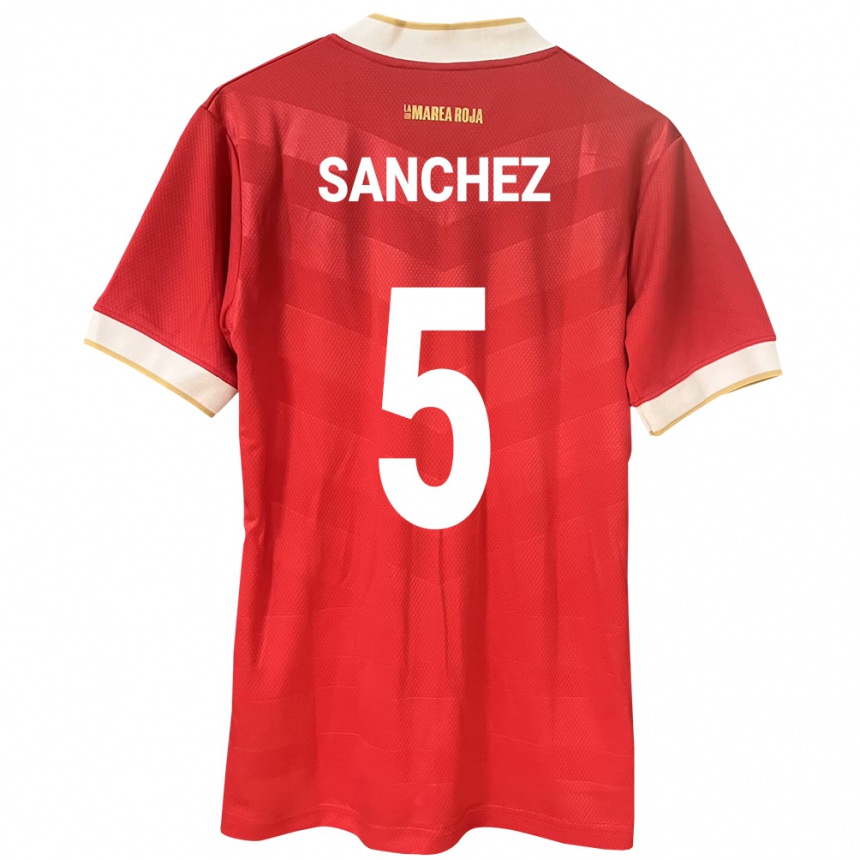 Kids Football Panama Leydis Sánchez #5 Red Home Jersey 24-26 T-Shirt Za