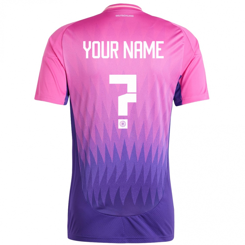 Kids Football Germany Your Name #0 Pink Purple Away Jersey 24-26 T-Shirt Za