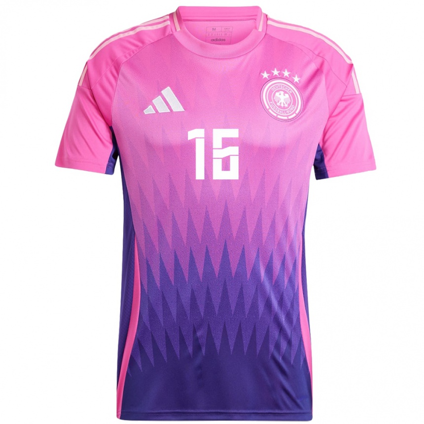 Kids Football Germany Lukas Klostermann #16 Pink Purple Away Jersey 24-26 T-Shirt Za