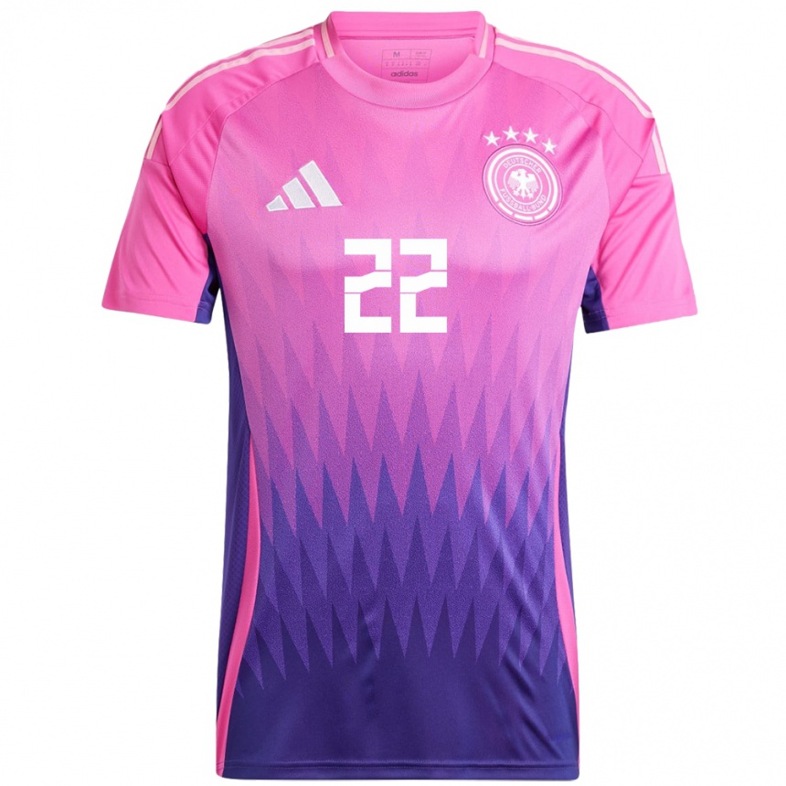 Kids Football Germany Maria Luisa Grohs #22 Pink Purple Away Jersey 24-26 T-Shirt Za