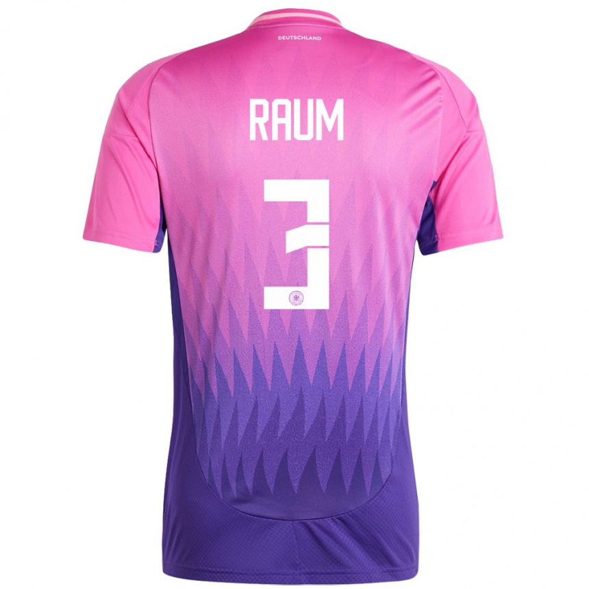 Kids Football Germany David Raum #3 Pink Purple Away Jersey 24-26 T-Shirt Za