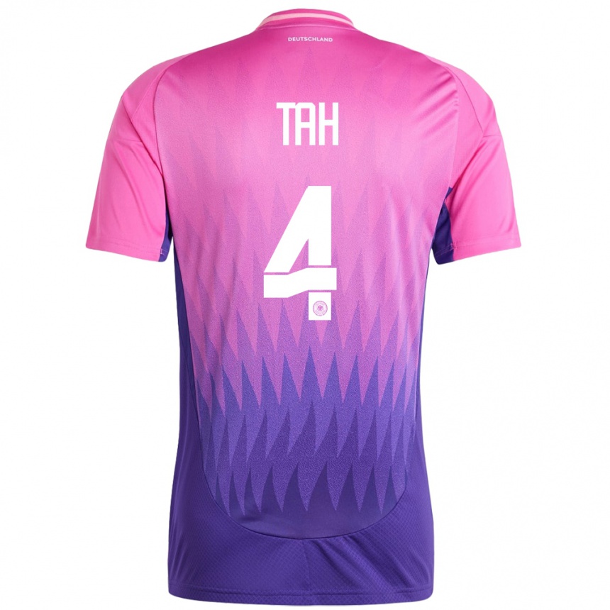 Kids Football Germany Jonathan Tah #4 Pink Purple Away Jersey 24-26 T-Shirt Za